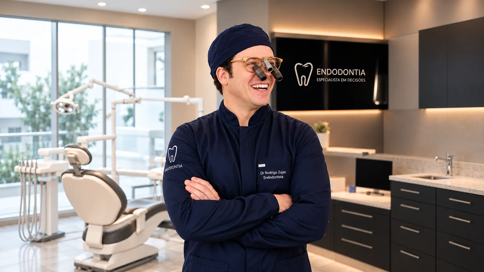 Dr. Rodrigo Zajac no consultório odontológico
